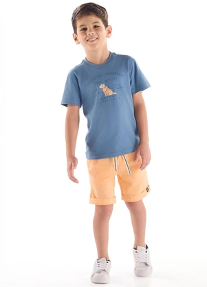 Quimby - Conjunto Camiseta Bermuda Ajustável Azul - QUIMBY