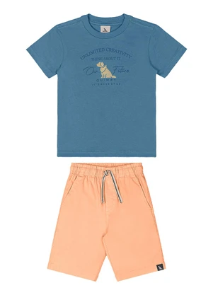Quimby - Conjunto Camiseta Bermuda Ajustável Azul - QUIMBY