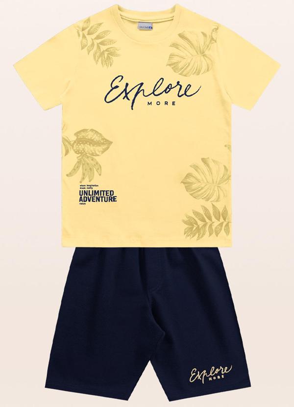 Fakini Kids - Conjunto Camiseta/Bermuda Amarelo