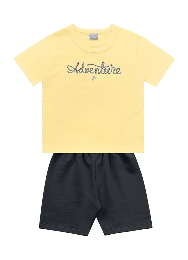 Fakini Kids - Conjunto Camiseta/Bermuda Amarelo