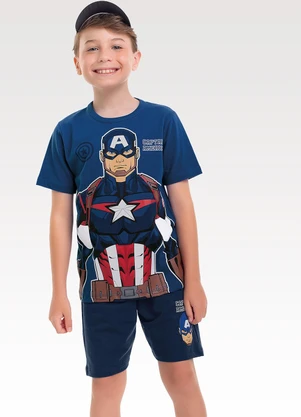 Fakini Kids - Conjunto Camiseta/Bermuda Avengers Azul - FAKINI KIDS