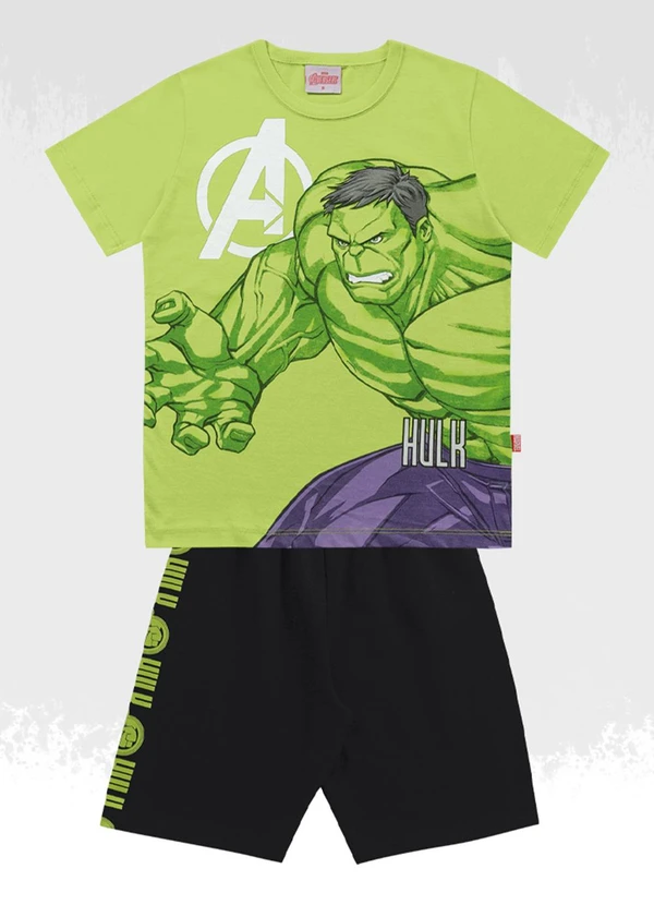 Fakini Kids - Conjunto Camiseta/Bermuda Avengers Verde 3