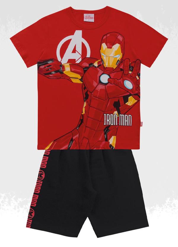 Fakini Kids - Conjunto Camiseta/Bermuda Avengers Vermelho
