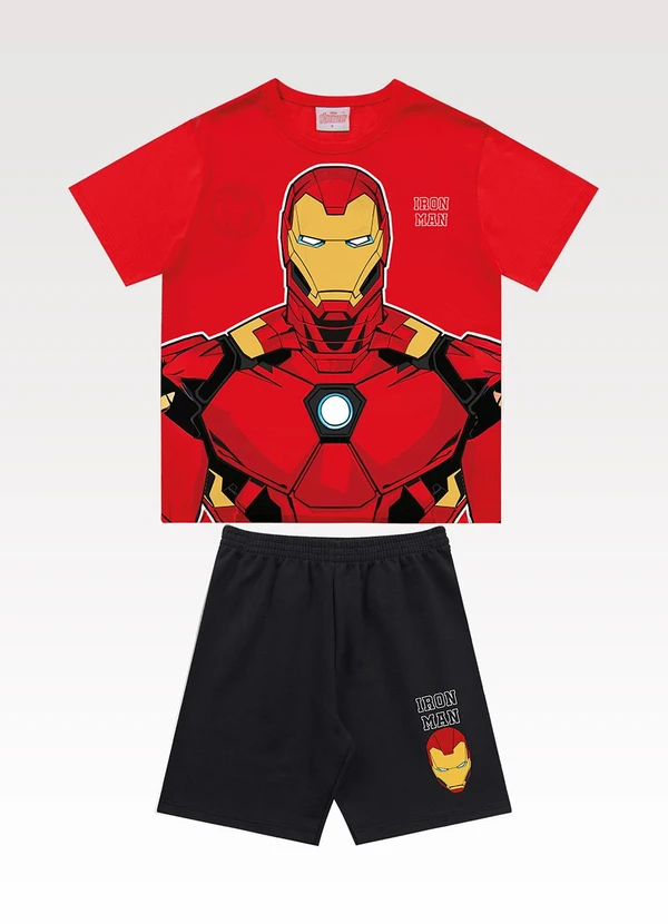 Fakini Kids - Conjunto Camiseta/Bermuda Avengers Vermelho