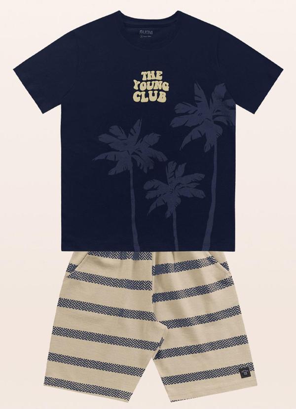 Fakini Kids - Conjunto Camiseta/Bermuda Azul