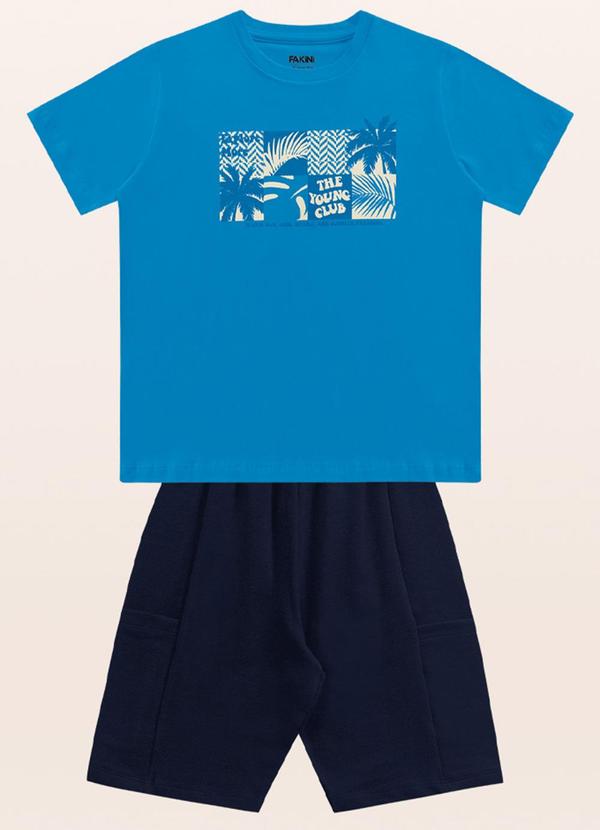 Fakini Kids - Conjunto Camiseta/Bermuda Azul