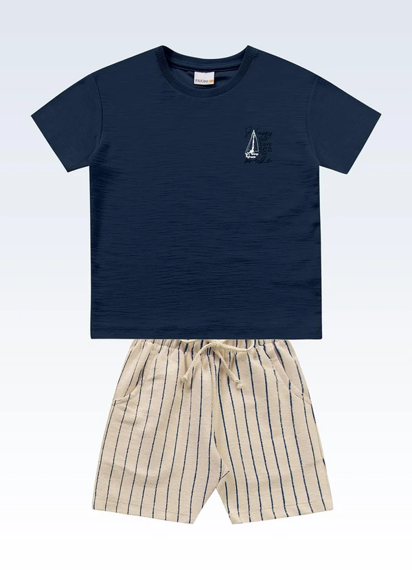 Fakini Kids - Conjunto Camiseta/Bermuda Azul