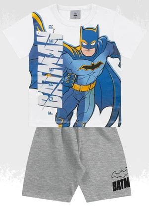 Conjunto Camiseta/Bermuda Batman (Branco) - BATMAN