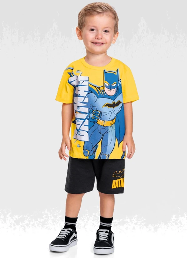 Batman - Conjunto Camiseta/Bermuda Batman Preto