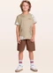Fakini Kids - Conjunto Camiseta/Bermuda Bege - variação: Bege