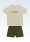 Fakini Kids - Conjunto Camiseta/Bermuda Marrom - variação: Bege