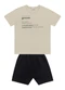 Fakini Kids - Conjunto Camiseta/Bermuda Bege - variação: Bege