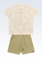 Fakini Kids - Conjunto Camiseta/Bermuda Bege - variação: Bege