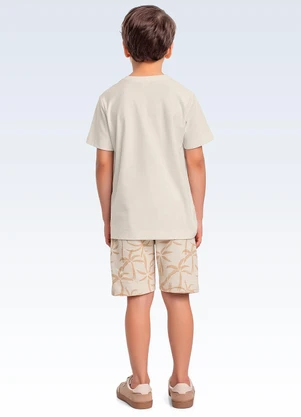 Fakini Kids - Conjunto Camiseta/Bermuda Bege - FAKINI KIDS