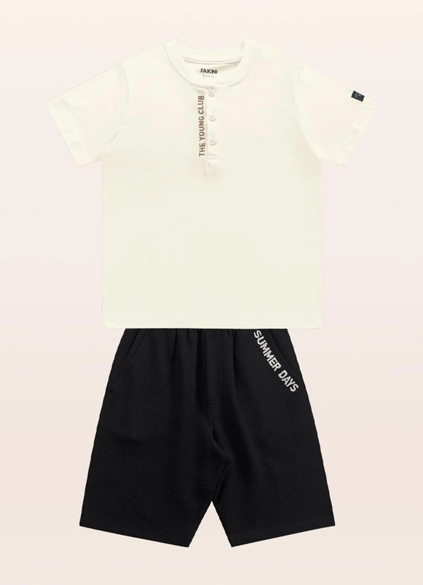 Fakini Kids - Conjunto Camiseta/Bermuda Branco 3