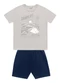 Fakini Kids - Conjunto Camiseta/Bermuda Marrom - variação: Cinza