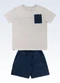 Fakini Kids - Conjunto Camiseta/Bermuda Cinza - variação: Cinza