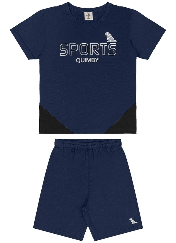 Quimby - Conjunto Camiseta Bermuda Dry Fit Quimby Azul 1
