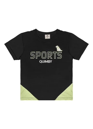Quimby - Conjunto Camiseta Bermuda Dry Fit Preto - QUIMBY