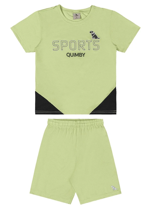 Quimby - Conjunto Camiseta Bermuda Dry Fit Verde 2