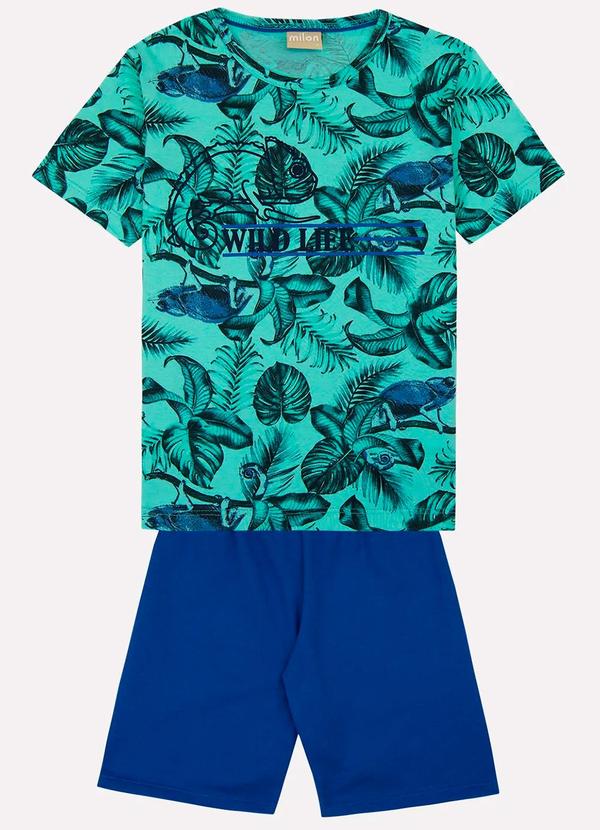 Milon - Conjunto Camiseta + Bermuda Folhagem Verde 1