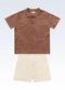 Fakini Kids - Conjunto Camiseta/Bermuda Bege - variação: Marrom