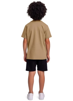 Fakini Kids - Conjunto Camiseta/Bermuda Marrom - FAKINI KIDS
