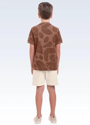Fakini Kids - Conjunto Camiseta/Bermuda Marrom - FAKINI KIDS