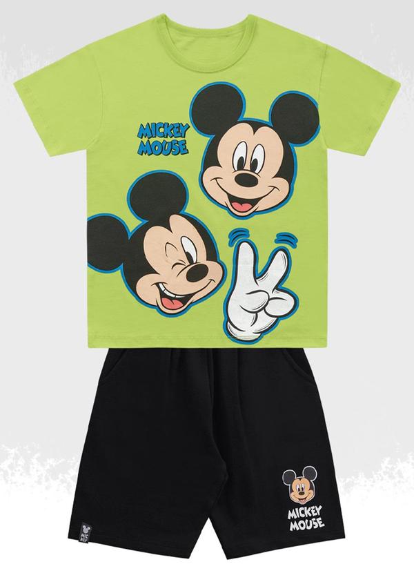 Fakini Kids - Conjunto Camiseta/Bermuda Mickey Mouse Preto 3