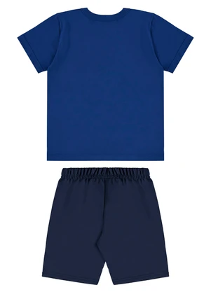 Bee Loop - Conjunto Camiseta Bermuda Moletom Azul - BEE LOOP