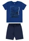 Bee Loop - Conjunto Camiseta Bermuda Moletom Azul - variação: Azul
