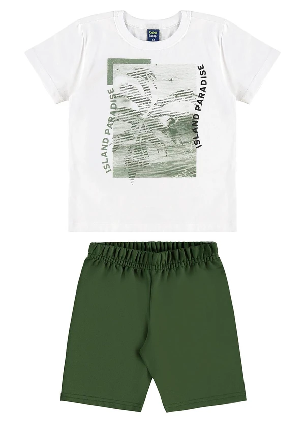 Bee Loop - Conjunto Camiseta Bermuda Moletom Branco