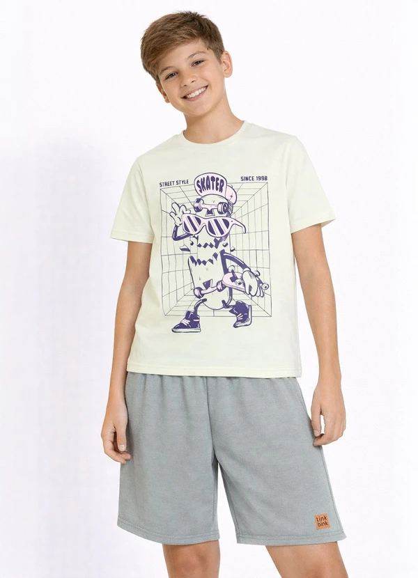 Tink Bink - Conjunto Camiseta Bermuda MoletomVerde