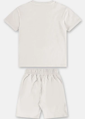 Up Baby - Conjunto Camiseta Bermuda Nature Branco - UP BABY