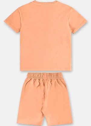Up Baby - Conjunto Camiseta Bermuda Nature Marrom - UP BABY