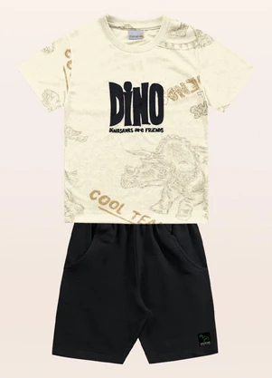 Fakini Kids - Conjunto Camiseta/Bermuda Preto - FAKINI KIDS