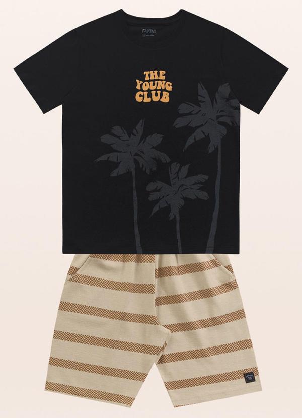 Fakini Kids - Conjunto Camiseta/Bermuda Preto 3