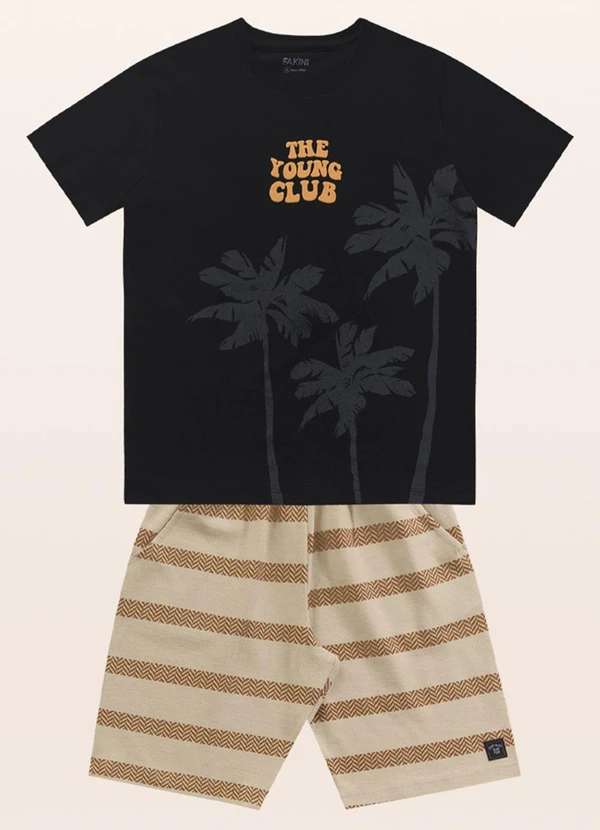 Fakini Kids - Conjunto Camiseta/Bermuda Preto 3