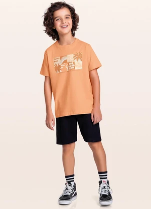Fakini Kids - Conjunto Camiseta/Bermuda Preto - FAKINI KIDS