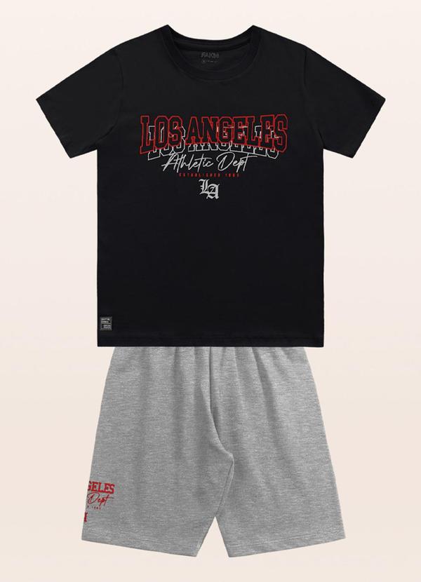 Fakini Kids - Conjunto Camiseta/Bermuda Preto