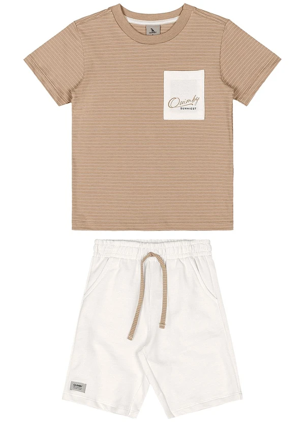 Quimby - Conjunto Camiseta Bermuda Bege 2
