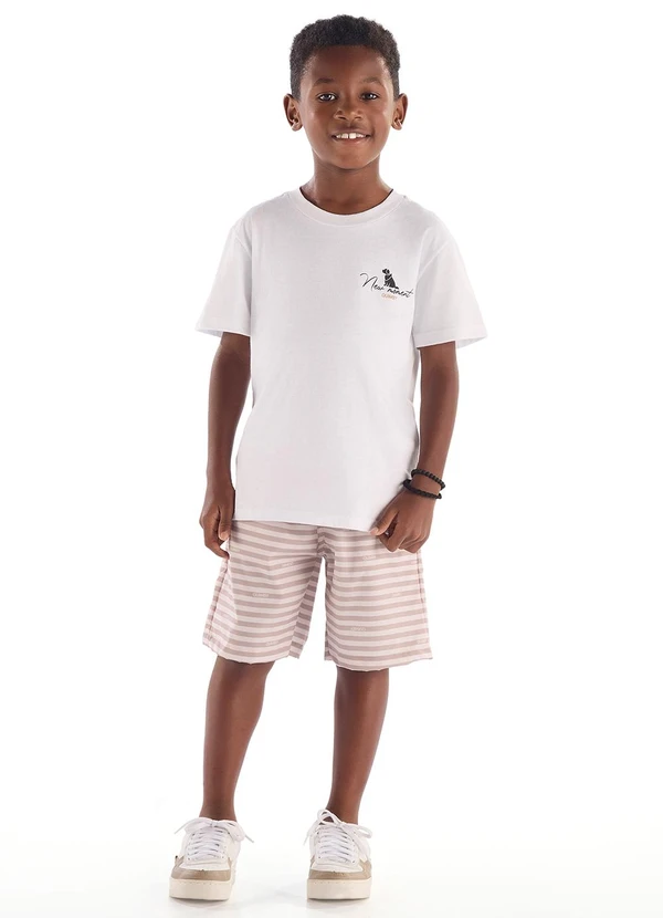 Quimby - Conjunto Camiseta Bermuda Quimby Branco