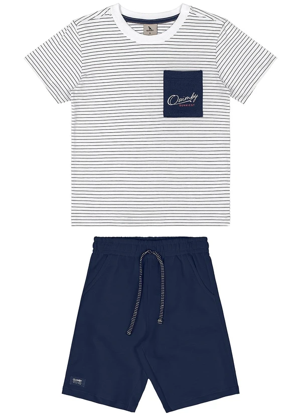Quimby - Conjunto Camiseta Bermuda Branco 2