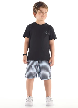 Conjunto Camiseta Bermuda Quimby Preto - QUIMBY