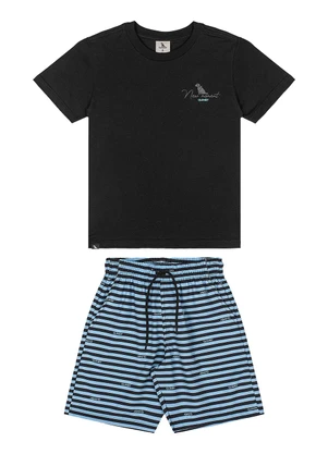 Quimby - Conjunto Camiseta Bermuda Preto - QUIMBY