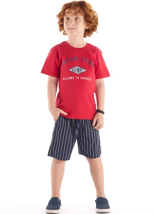 Quimby - Conjunto Camiseta Bermuda Vermelho - QUIMBY