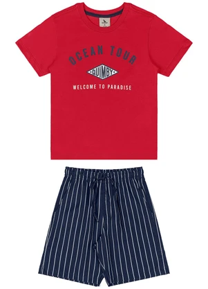 Quimby - Conjunto Camiseta Bermuda Vermelho - QUIMBY