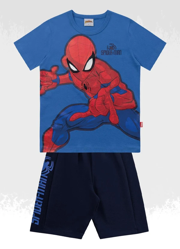 Homem Aranha - Conjunto Camiseta/Bermuda Spider-Man Azul 3