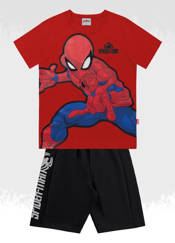 Homem Aranha - Conjunto Camiseta/Bermuda Spider-Man Vermelho