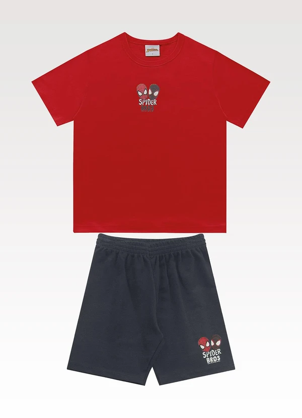Fakini Kids - Conjunto Camiseta/Bermuda Spider-Man Vermelho